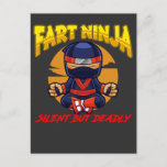 Ninja Fart Humour Karate Silent Farting Joke Postcard<br><div class="desc">Funny Comedian Gift for Farter. Ninja Fart Humour Karate Silent Farting Joke. Fart Ninja Silent But Deadly.</div>