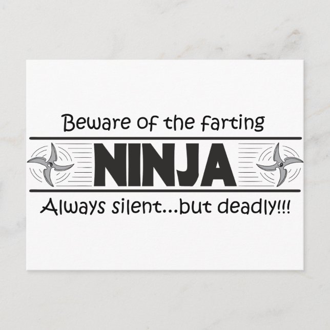 ninja fart postcard (Front)