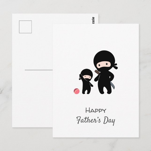 Ninja Father and Kid Postcard (Front/Back)