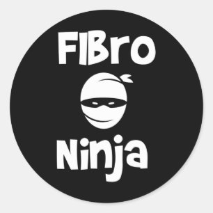 Ninja - Fibromyalgia Fighter Awareness Cure Classic Round Sticker