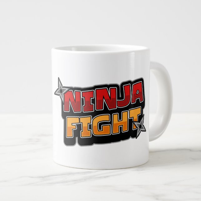 NINJA FIGHT LARGE COFFEE MUG (Front Right)