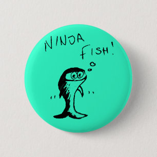 Ninja Fish Button Badge