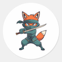 Ninja Fox Sticker – Cute Fox Vinyl Decal
