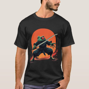 Ninja Frog Warrior – Samurai Katana Anime Fighter  T-Shirt