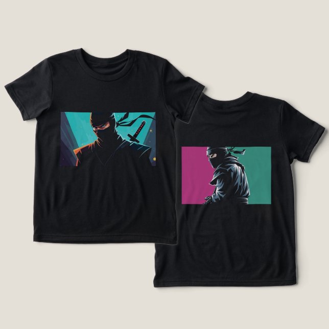 Ninja Front and Back Tri-Blend Shirt (Design Front & Back)