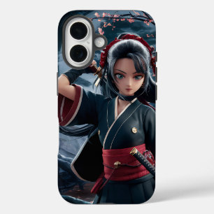 Ninja Girl Art – Dynamic and Fierce Warrior iPhone 16 Case