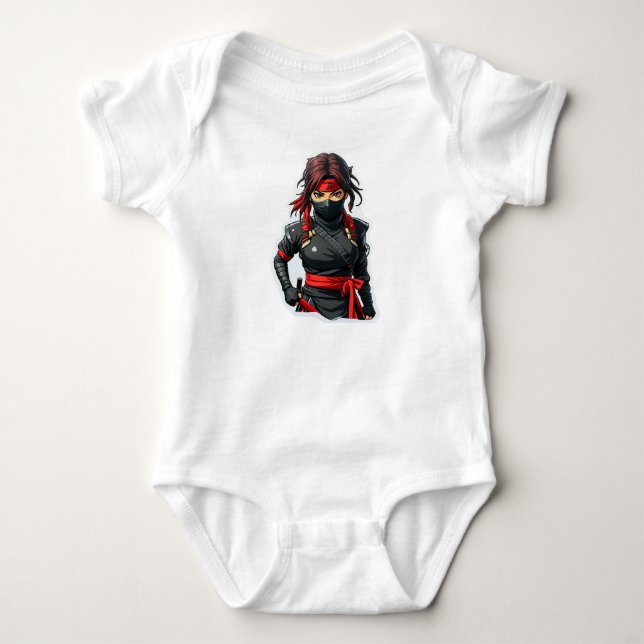 Ninja Girl Baby Bodysuit (Front)
