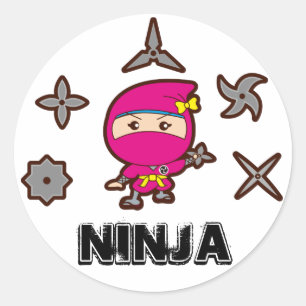Ninja Girl Classic Round Sticker