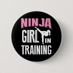 Ninja Girl In Training Karate Taekwondo S For Girl 6 Cm Round Badge