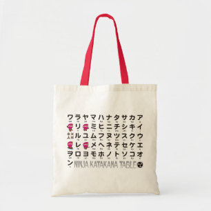 Ninja Girl Japanese Katakana table Tote Bag