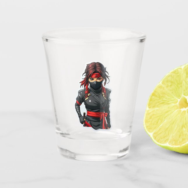 Ninja Girl Shot Glass (Front)