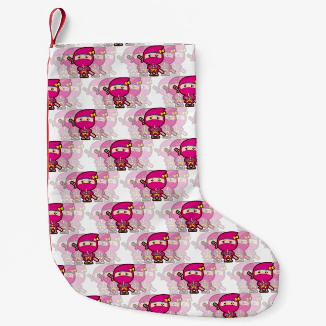 Ninja Girl Small Christmas Stocking (Front)