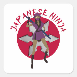 Ninja Girl Square Sticker