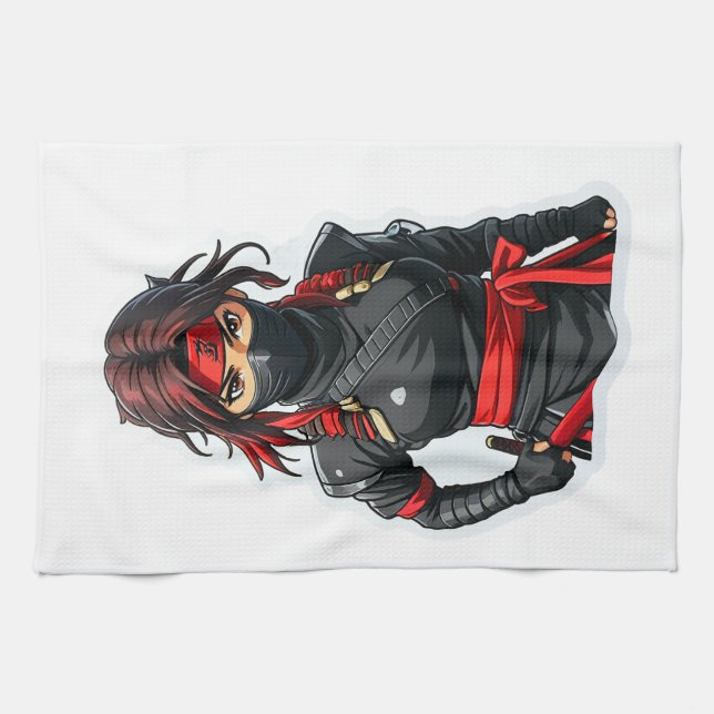 Ninja Girl Tea Towel (Horizontal)