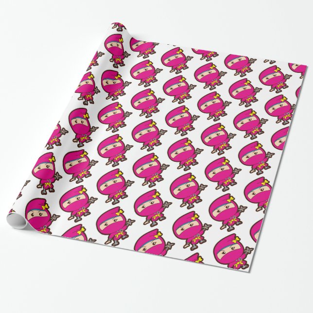 Ninja Girl Wrapping Paper (Unrolled)