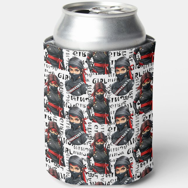 Ninja Girls Anime With Text Pattern Design Can Cooler (Creator Uploaded)