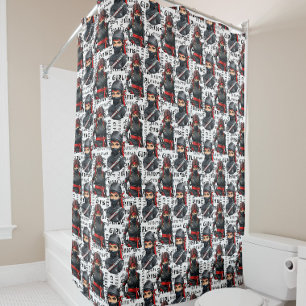 Ninja Girls Anime With Text Pattern Design Shower Curtain