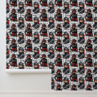 Ninja Girls Anime With Text Pattern Design