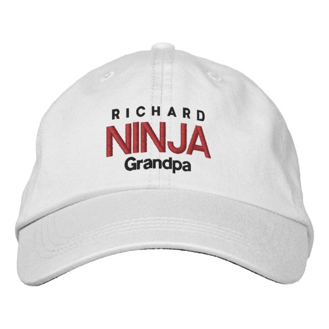NINJA GRANDPA Personalised Adjustable Hat V06 (Front)