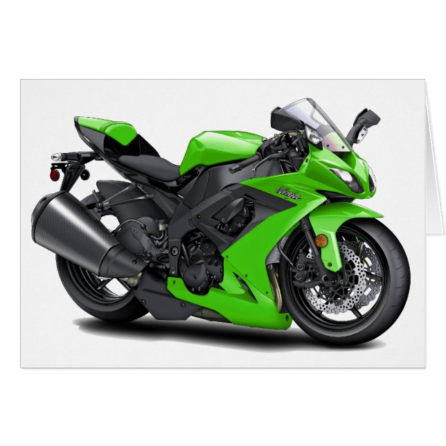 Ninja Green Bike (Front Horizontal)