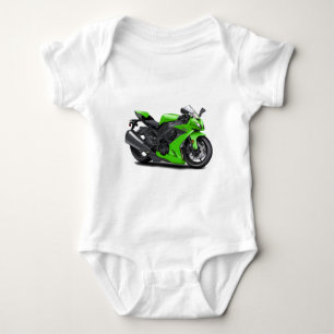 Ninja Green Bike Baby Bodysuit