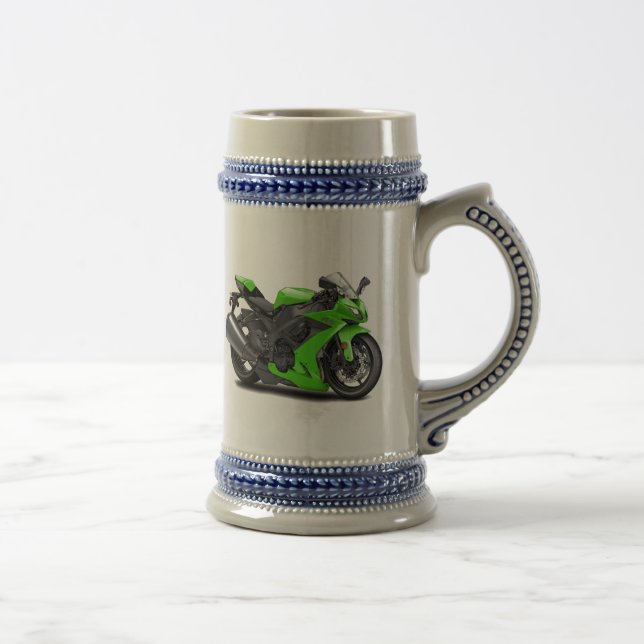 Ninja Green Bike Beer Stein (Right)