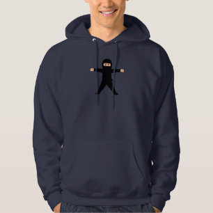 Ninja holding on to the hoodie strings