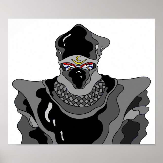 Ninja in black attire. poster (Front)
