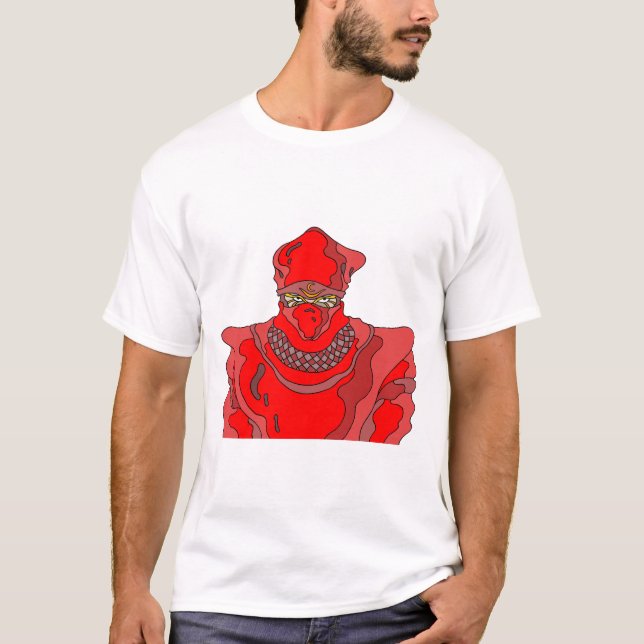 Ninja in red attire. T-Shirt (Front)