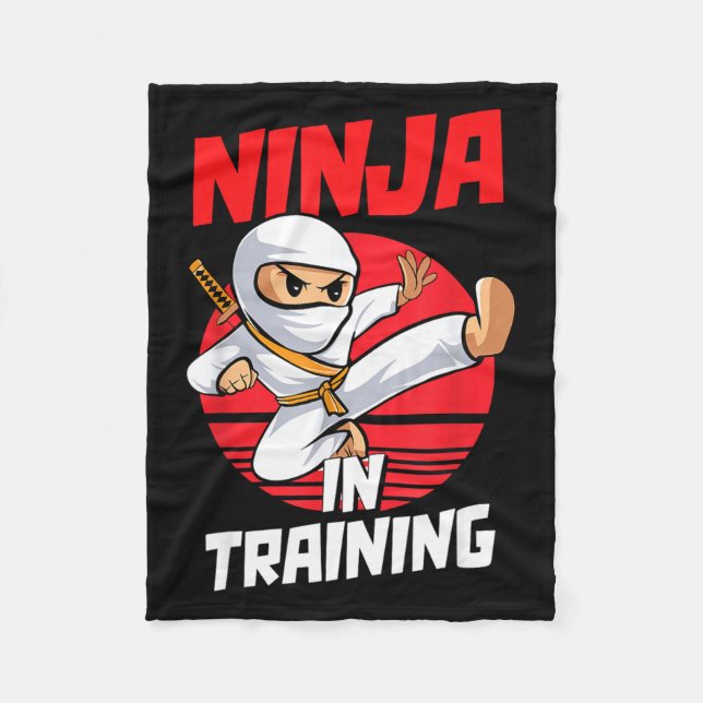 Ninja In Training Costume Party Warrior Boys Girls Fleece Blanket (Front)