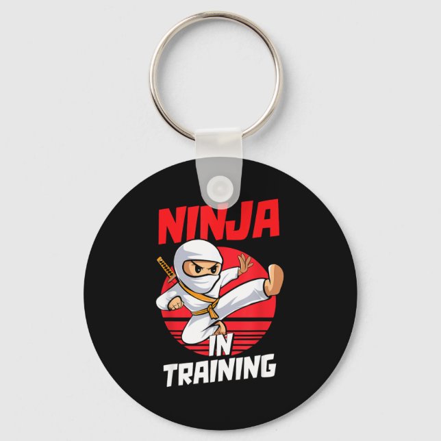 Ninja In Training Costume Party Warrior Boys Girls Key Ring (Front)