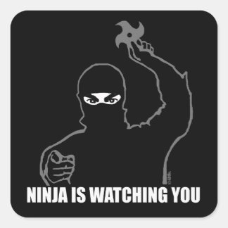 Ninja is watching you square sticker