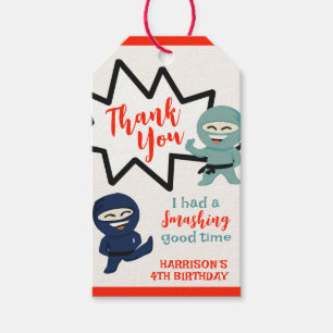 Ninja Karate Birthday Gift Tags
