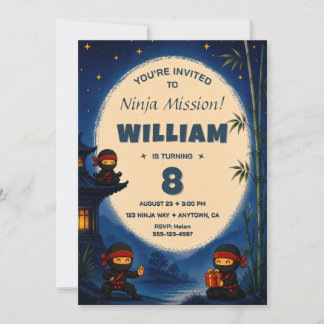 Ninja Karate Birthday Invitation