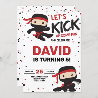 Ninja Karate Boy Birthday Martial Arts Invitation