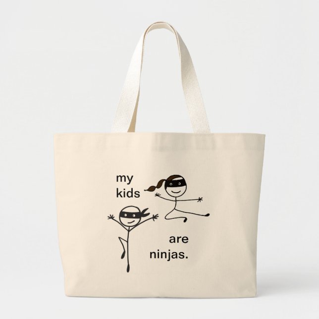 Ninja Kids Large Tote Bag (Front)