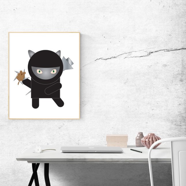 Ninja Kitty Cat Cute Mouse Poster (Creator Uploaded)