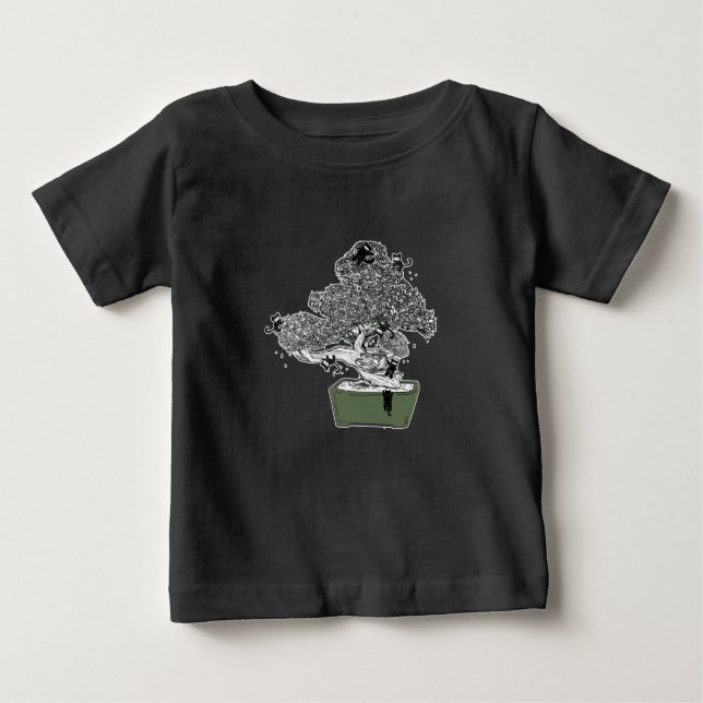 Ninja Kitty Cats Bonsai Tree Japanese Buddhist Zen Baby T-Shirt (Front)