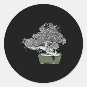 Ninja Kitty Cats Bonsai Tree Japanese Buddhist Zen Classic Round Sticker