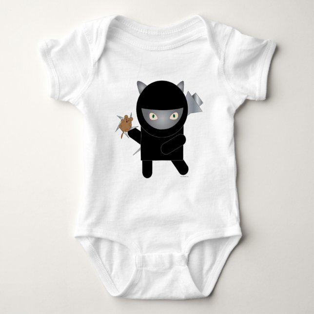 ninja kitty infant onsie baby bodysuit (Front)