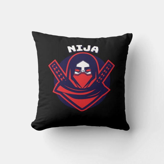 Ninja Logo – Bold Warrior Emblem Cushion (Front)