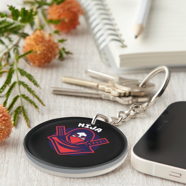 Ninja Logo – Bold Warrior Emblem Key Ring (Front Right)