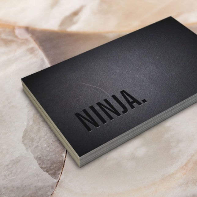 Ninja Minimalist Bold Text Professional Dark Business Card (Creator Uploaded)