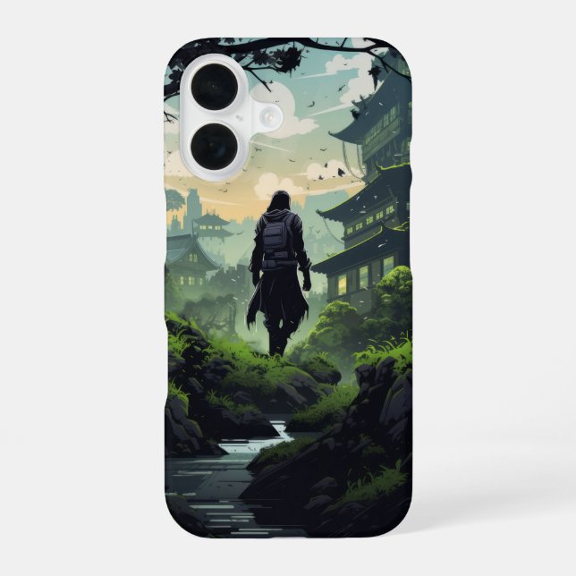 Ninja Nature Animated iPhone 16 Case (Back)