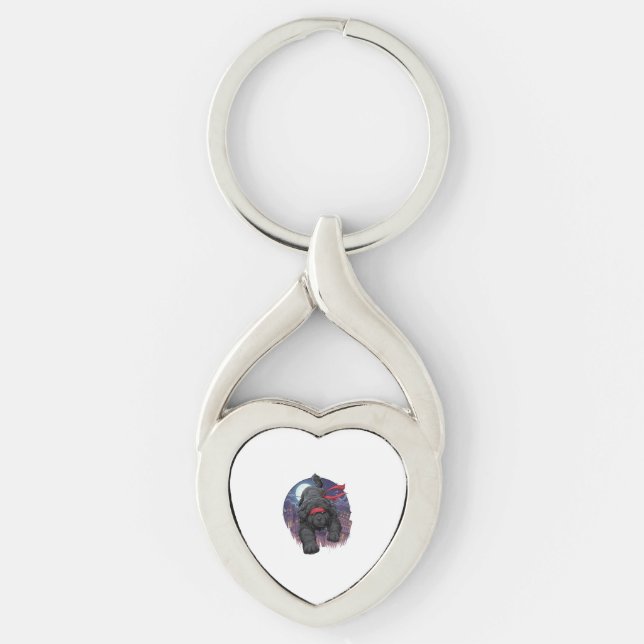 Ninja Newfie � Stealthy Big Dog Key Ring (Front)