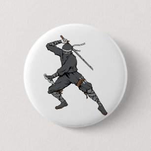 Ninja ~ Ninjas 2 Martial Arts Warrior Fantasy Art 6 Cm Round Badge