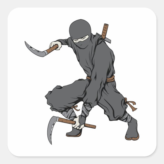 Ninja ~ Ninjas Martial Arts Warrior Fantasy Art Square Sticker (Front)