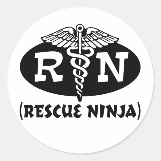 Ninja Nurse Classic Round Sticker (Front)