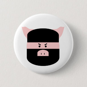 Ninja Pig! 6 Cm Round Badge