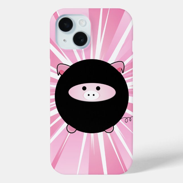 Ninja Pig on Pink Case-Mate iPhone Case (Back)